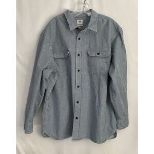 VTG Levi’s Men’s Relaxed Fit Slate Blue&White Denim Retro Workwear Shirt XL